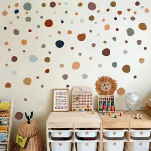 A set (20*30cm*9 pieces) Bohemian-style colorful polka dot wall stickers for nursery rooms, living rooms, hallways, corridors and children's rooms, home decoration and beautification stickers