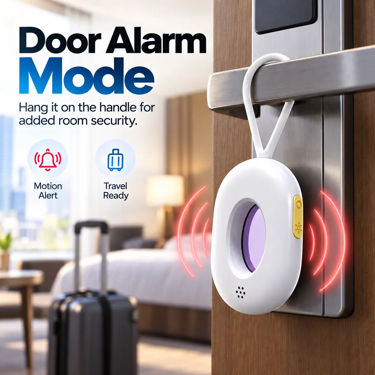 Hidden Camera Detector, Portable Infrared Camera Finder with Door Alarm & LED Light for Travel, Hotel & Home