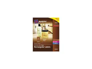 Avery Label,2x3,Glossy,80pk,Clr 22822