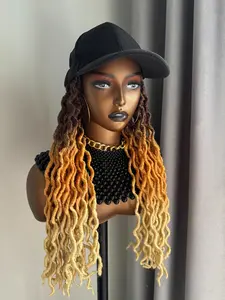 Medium Light Brown Orange 613# Soft Gypsy Braids Goddess Faux Locs With Baseball Cap Twist Braiding Extensions For Black Women