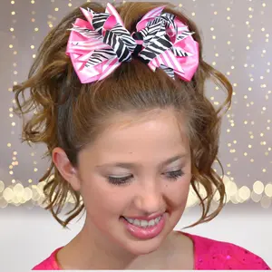 Girls Sassy Zebra Hair Bows - Bold Zebra Print Satin & Grosgrain Ribbon Alligator Clip Style Accessory for Birthday Parties