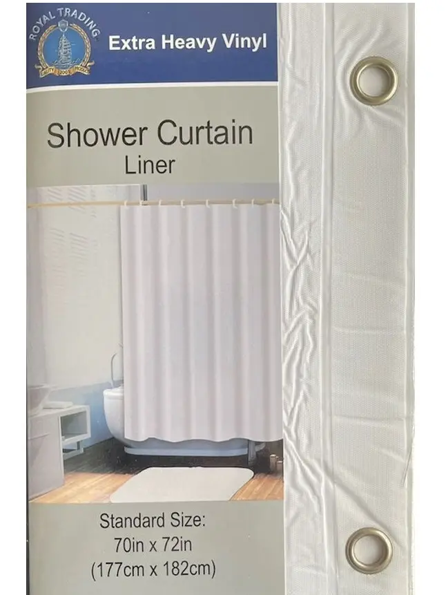 Heavy Duty Shower Curtain Liner with Metal Garmmets size 70" X 72", White Color