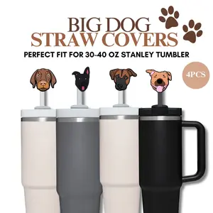 Straw Cover, Dog Straw Topper,  Dog Straw Cover, Straw Cover 40oz Tumbler, Cat Straw Cover, Cute Tumblers, Stanley Accessories Drinkware