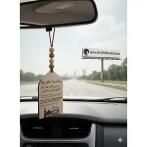 Islamic Dua Car Mirror Hanging – Muslim Travel Gift, Arabic Decor