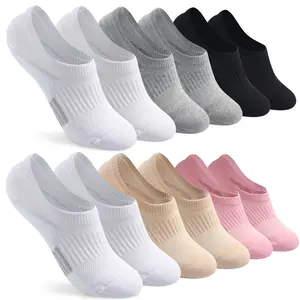 Womens Cushioned Low Cut Invisible Footies for Running Athletic Gym Ankle Socks 6 Pairs
