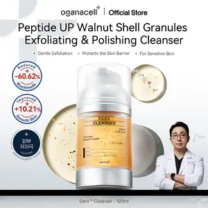 OGANACELL DERX Cleanser 4.05 fl oz Korean Exfoliating Face Wash with Walnut Flakes Amino Acids for Oily Acne-Prone Skin Gentle Daily Cleanser Vegan Cruelty-Free Facial Gel - Cleansing Summervibes