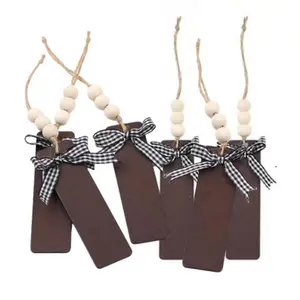 6-Christmas Wood Stocking Name Tags Decoration Gift