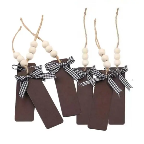 6-Christmas Wood Stocking Name Tags Decoration Gift