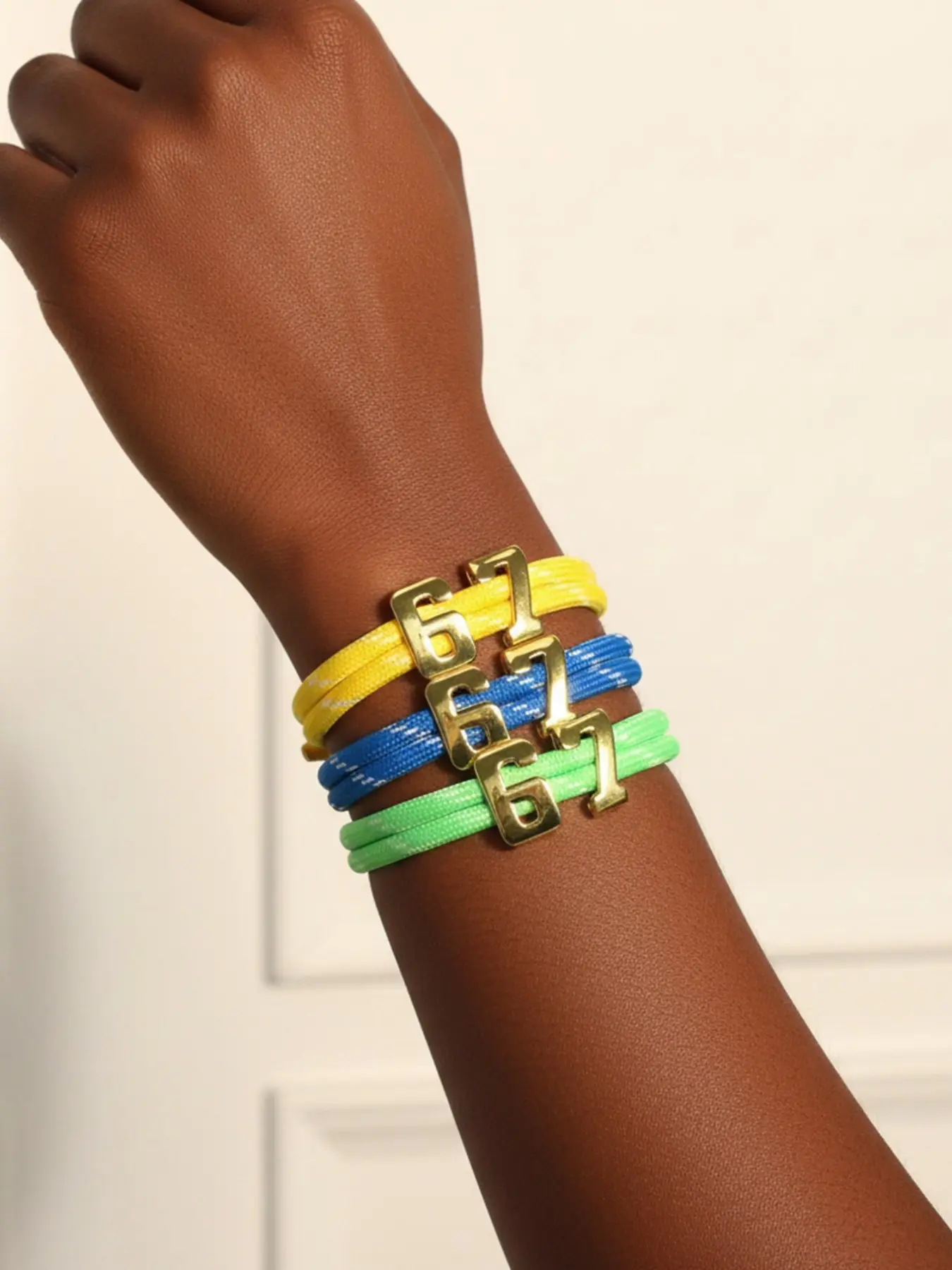 Fashion Simple Lucky Number 67 Bracelet, Adjustable Color Cord, Unisex Casual Style, Valentine's Day Gift, All Seasons Wear, Adjustable Slider Bracelets