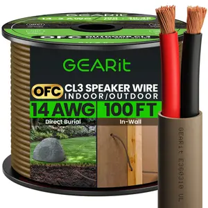 GEARit 14/2 AWG OFC Outdoor Speaker Wire, Brown Accessories Cable
