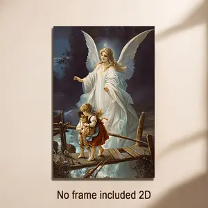 Guardian Angel Canvas Art, 12x16" - Inspirational Halloween & Christmas Wall Decor for Home, Office, Cafe - Frameless Creative Poster for Bedroom, Living Room, Kitchen