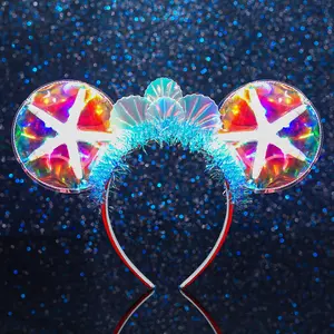 Light up Mouse Ears Headbands Led Starfish Hair band Glow shell Holiday Costume Hair Accessories for Women Style