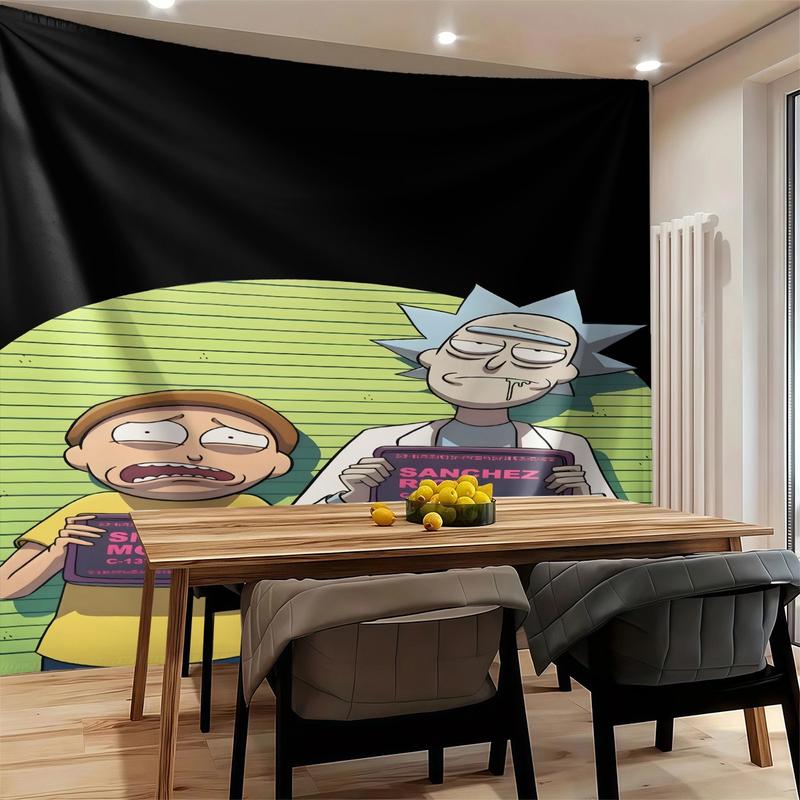 Rick And Morty Patterned Tapestries, Fashionable Room Flags, Unique Wall Art In The Living Room And Bedroom, Very Special Gifts