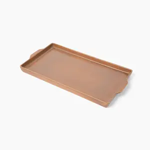 10” x 17” Ceramic Griddle Pan – Handcrafted in Italy – Great for Cooking Indoors or Out – Oven Safe Cookware – by Larder & Vine