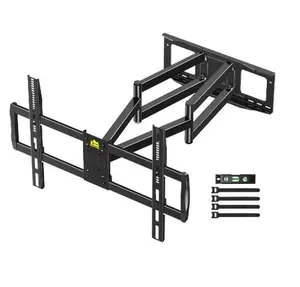 Heavy Duty XXL Full Motion TV Wall Mount 43" Long Arm for 100" TVs 220 lbs Swivel Tilt 16-24" Studs Universal Compatibility Articulating Sturdy Steel Construction nightstand tv stand