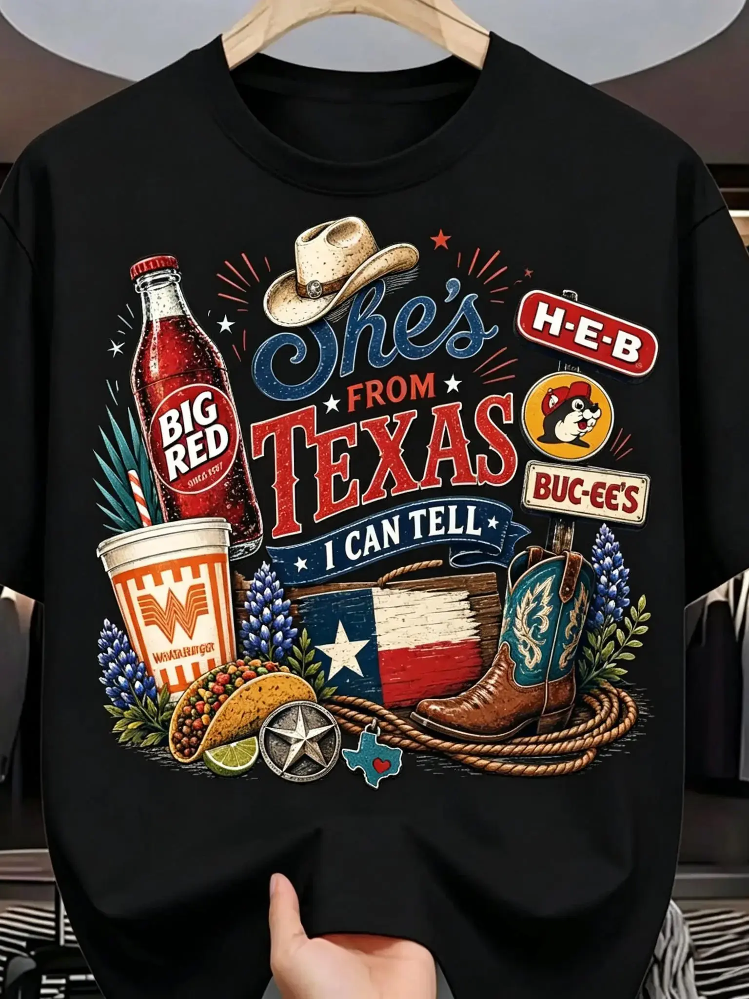 She's From Texas Big Red Shirt, She is From Texas I Can Tell Shirt, Girly Western Texas Shirt, Texas Girl Western Shirt, Gift For Her, Womenswear
