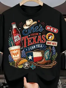 She's From Texas Big Red Shirt, She is From Texas I Can Tell Shirt, Girly Western Texas Shirt, Texas Girl Western Shirt, Gift For Her, Womenswear