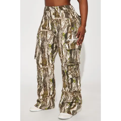 Sneak Attack Non Stretch Camo Cargo Jean - Taupe/combo