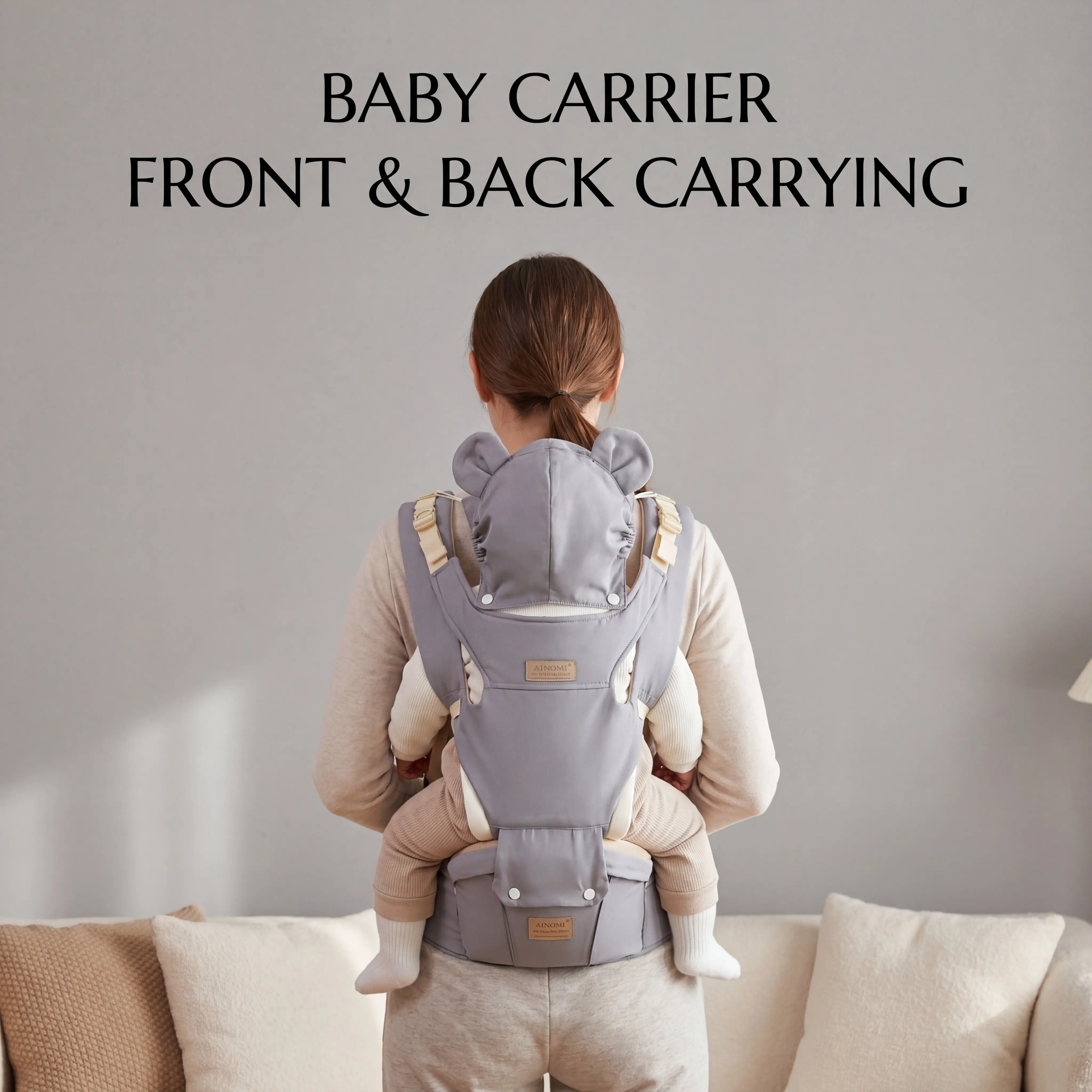 Adjustable Ergonomic Hands-Free Baby Carrier with Hip Seat    0-36 Months Unisex Fit    portabeb newborn multifunction cute