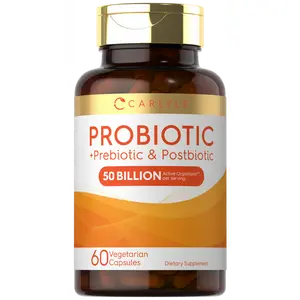 Carlyle Probiotic for Women and Men | 50 Billion CFU | 60 Capsules | Plus Prebiotic and Postbiotic | Complex Supplement | Vegetarian, Non-GMO, and Gluten Free