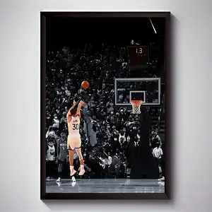 1pc Inspirational Basketball Shot Art Deco Poster, Frameless Canvas Wall Art Print, Modern Contemporary Sports Theme, Waterproof Indoor Portrait Orientation for Living Room, Bedroom, Home Office, Dining Room Decor, Dorm Room Accent | Action Sports