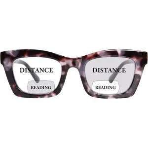 Bifocal Reading Glasses for Women  Square Frame Clear Top Progressive Readers for Women Blue Light Blocking Computer Readers with Spring Hinges (Grey Tortoise, 2.0)