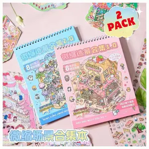 Easter Gift DIY 3D Sticker Scene Book Collecting 20 Set of Stickers for Girls Cute Fun Make Your Own Room House Scenes Sticker Therapy for Adult Relief Stress Pass The Time, 1500+pcs Stickers (Scene 2.0)