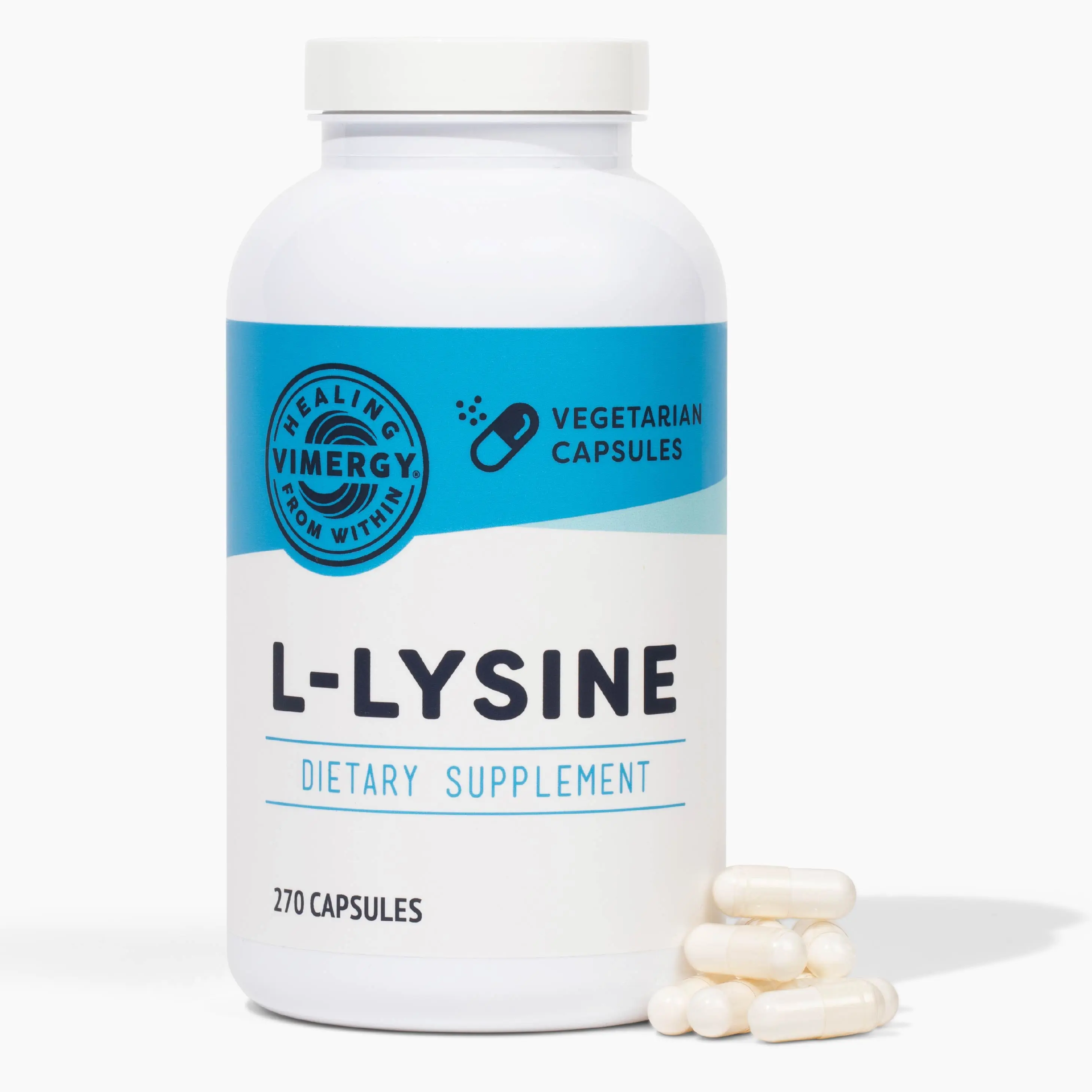 Vimergy L-Lysine 90-270 Capsules | Amino Acid for Immune Defense & Lip Care Support Dietary Paleo