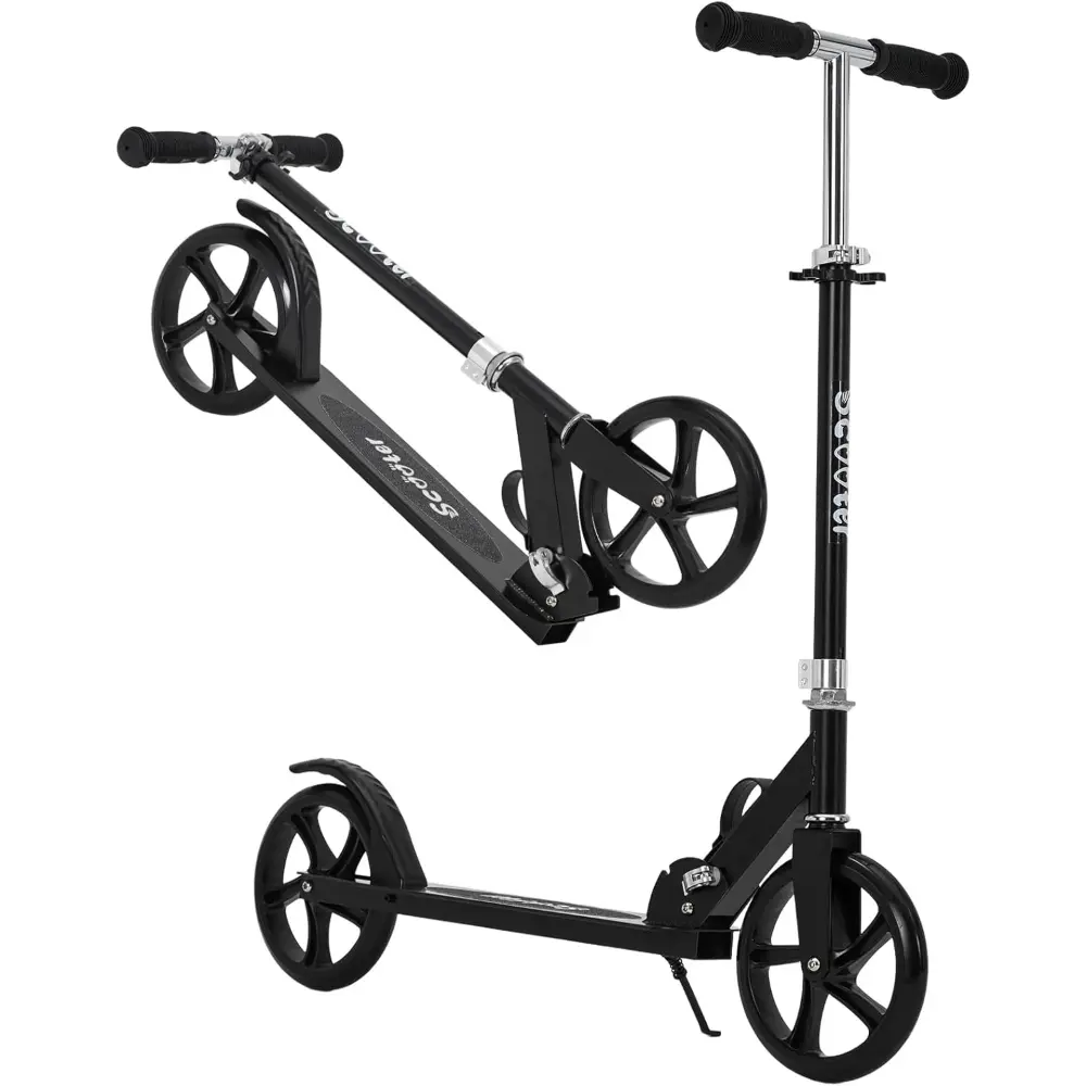 Lightweight Aluminum Folding Kick Scooter for Adults & Kids, Compact Commuter with 8-Inch Big Wheels and Wide Deck, Supports 220 lbs, Foldable, Adjustable, Foldable Scooter, Kickscooter, Unisex