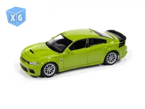 6 PACK 2023 Dodge Charger Swinger R/T Scat Pack – Sublime (Premium 2024 Release 3) Diecast 1:64 Scale Model - Auto World AWSP181A