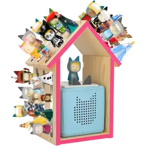 [Summer Special]Taladad for Tonie Shelf,Tonies Storage for Creative Tonie Box 1 Toniebox 2 Magnetic Shelf for Tonie Figures,Characters,Wooden for Kids (Natural)