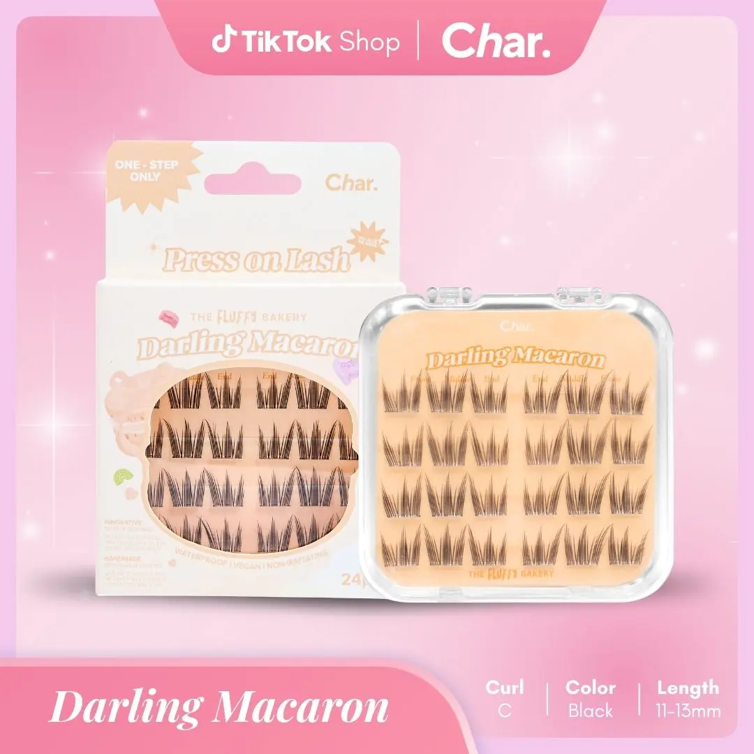 Darling Macaron - Pre-Glue lashes , Medium Flirty Romantic , C-Curl 11-14mm