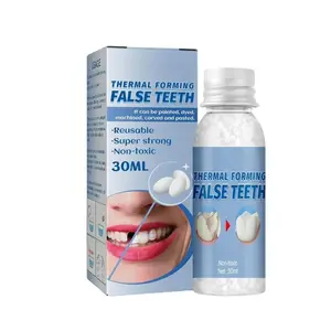 1/2 PCS Dental restoration kit, temporary tooth replacement kit, moldable dentures, providing immediate and confident smiles, denture fillers, suitable for Halloween horror-themed party makeup. (White)