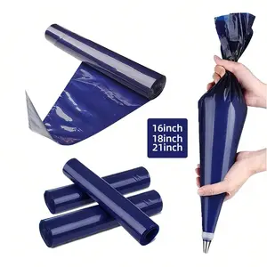 50-Pack Disposable Royal Blue Piping Bags, Extra Large Thick 21/18/16 Inches Baking Piping Bags, Sugar Frosting Piping Tools