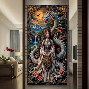 Dragon Embellished 5D DIY Diamond Painting Kit, Mosaic Art Tool for Beginners, Round Full Diamond Artwork Gift for Home Decor, Diamond Pattern Design
