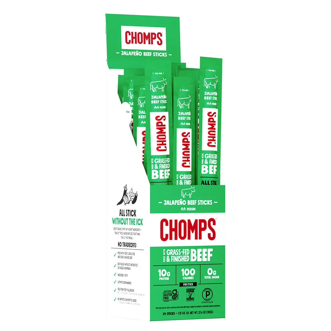 Chomps Jalapeño Grass-Fed and Finished Beef Stick Chomps Jalapeño Grass-Fed and Finished Beef Stick