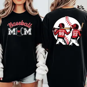 Custom Baseball Mom Tshirt, Personalized Player Number, Gameday Tee