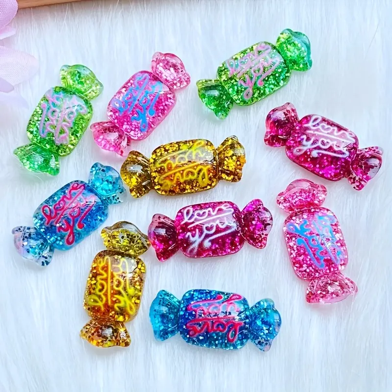 10pcs resin Christmas candy figurines, Figurine Set, Resin Ornament, flat back micro decorations for DIY crafts, scrapbooks, wedding decorations, jewelry making, Festive Decoration, Festive Home Decoration, for Christmas