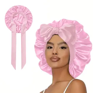 Double Layer Satin Bonnet, Soft and Breathable Hair Care Bonnet, Adjustable Elastic Night Sleeping Cap, Heatless Styling Tool for Women, Haircare