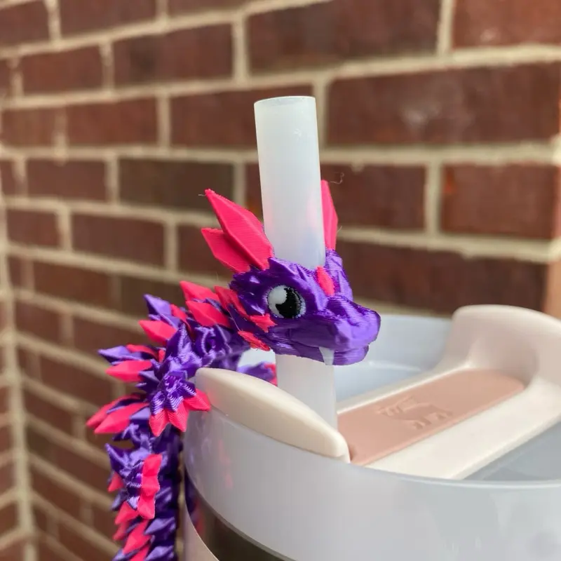 Crystal Dragon Straw Toppers and Charms for Stanley Tumblers - Fun Design for 9.5mm Straw Drinkware