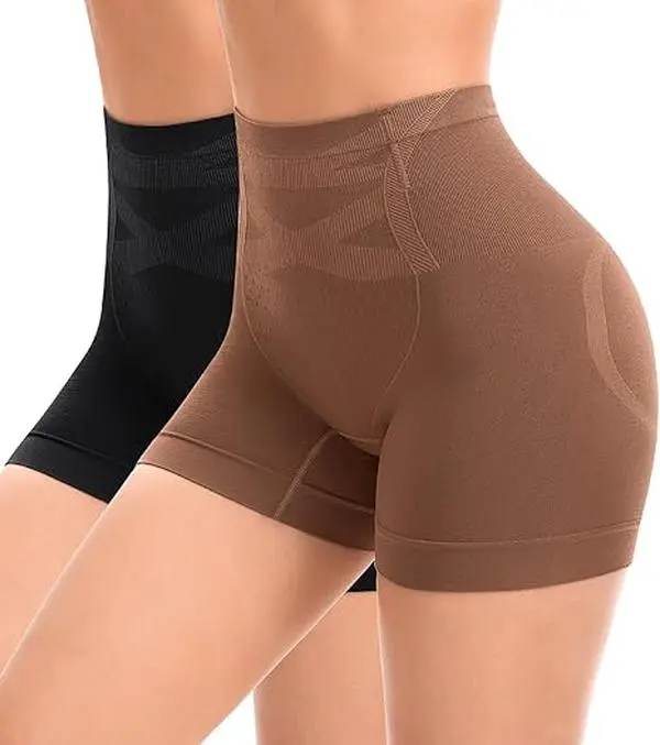 Women's High Waisted Seamless Spandex Shapewear Shorts - Tummy Control, Butt Lift, Anti-Chafing, Slimming, Soft Basic Panties, Rhinestone Thongs, Adjustable Breathable Sauna Top for Dress & Everyday Use