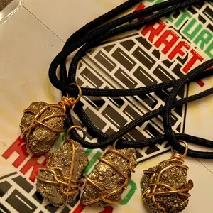 Raw Pyrite Crystal Neck Piece