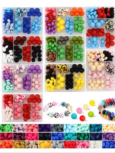 79pcs Multicolor Silicone Beads Kit, 15mm Silicone Beads for Keychains Bracelets Pendants DIY Crafts, Casual Style, All Seasons