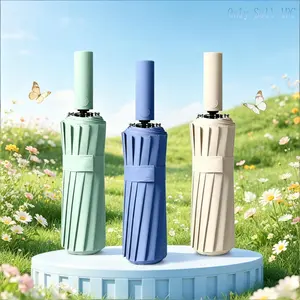12 Bones Fully Automatic Umbrella, Rain and Sun Dual-Use, Effective Sun Protection and UV Protection, 1pc Sun Umbrella
