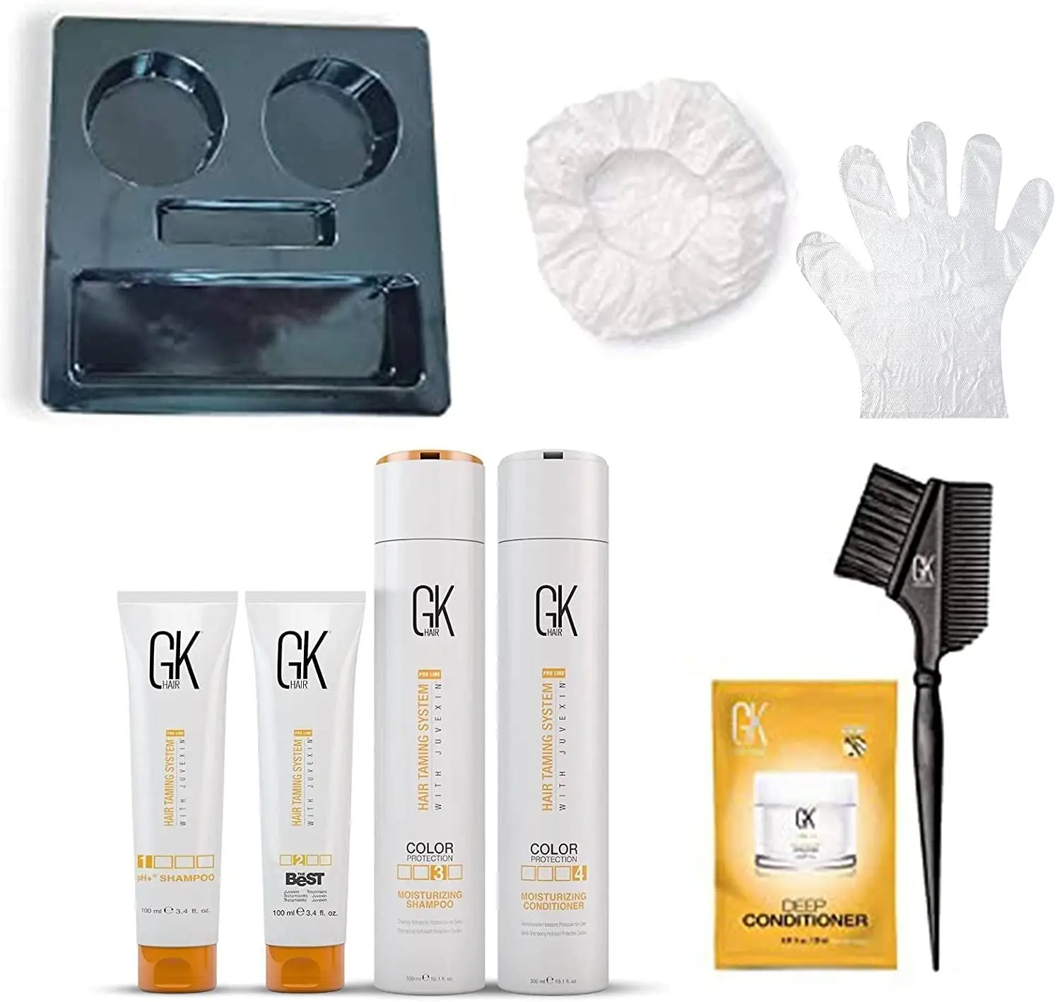 GK HAIR Global Keratin The Best Consumer Box Kit (10.1 Fl Oz/300ml) Smoothing Keratin Treatment Professional Brazilian Complex Blowout Straightening For Silky Smooth & Frizzy Hair