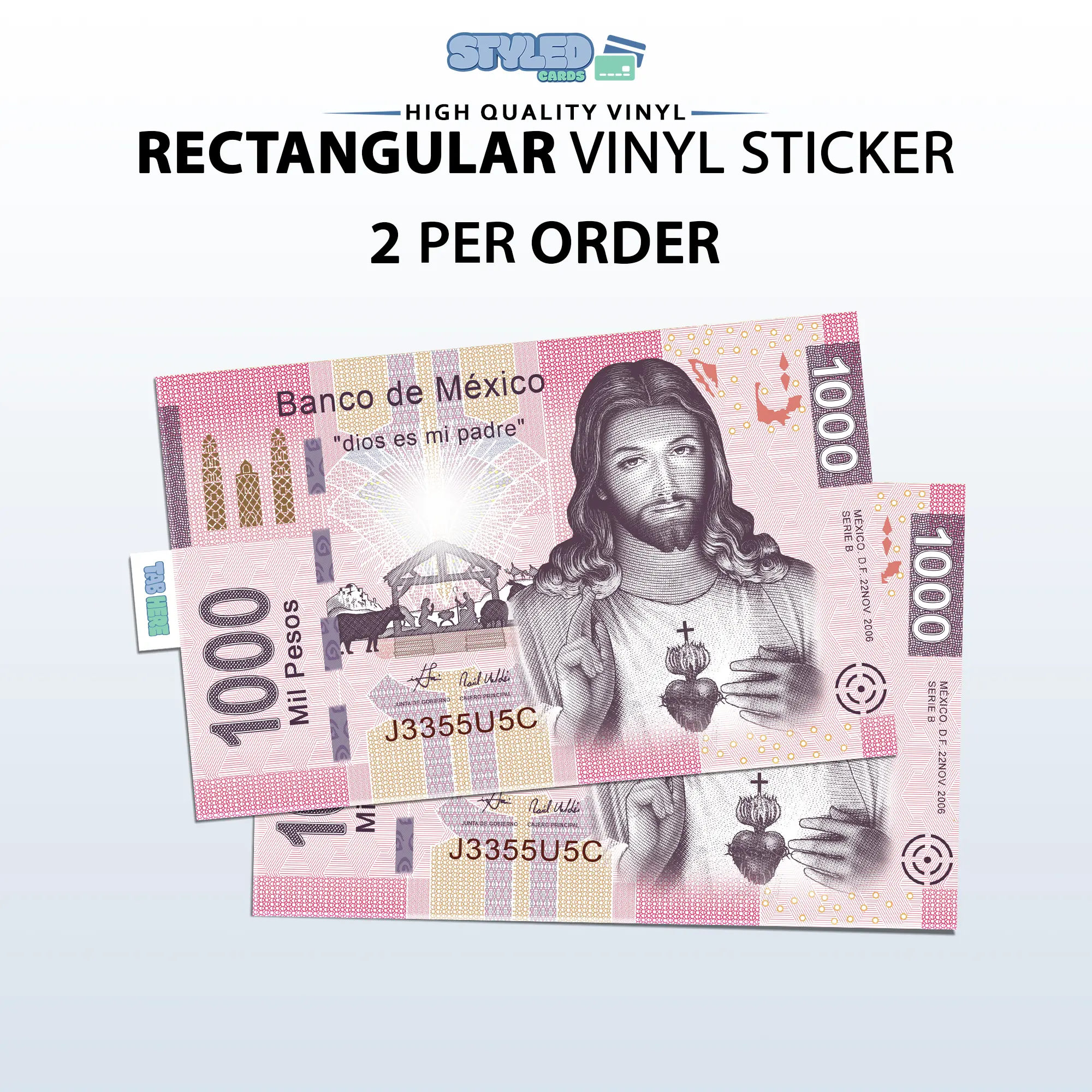 1000 pesos of jesus rectangle vinyl sticker 1000 pesos of jesus rectangle vinyl sticker