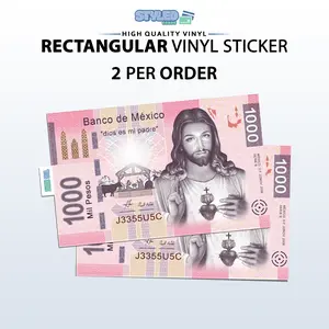 1000 pesos of jesus rectangle vinyl sticker