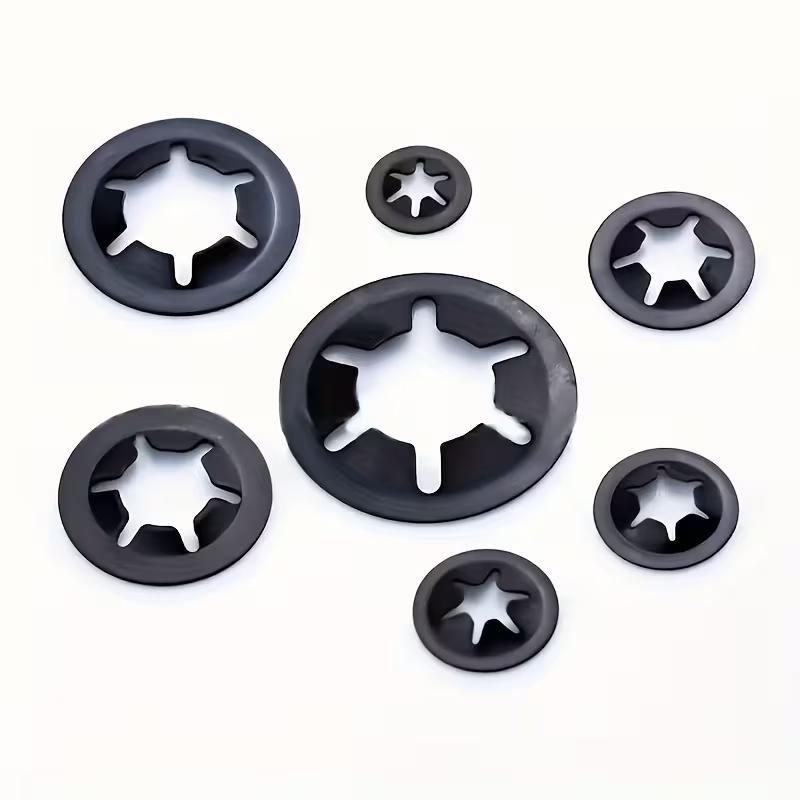 280 Pcs Internal Tooth StarLock Washers Assortment Kit 8 Sizes Quick Fastening Set 65Mn Steel Black Oxide Star Lock Washers for Hardware Repair  Mechanical Fixing