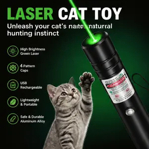 Rechargeable green laser pointer/line light flashlight, suitable for flashlight demonstrations, laser pointer cat toys, pet enthusiasts