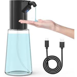 Soap Dispenser,4 Liquid Dispenser,450ml Touchless Hand Sanitizer Pump for and,The Bottle is Replaceable (Black)